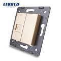 Manufacture Livolo Gold Wall Socket Accessory The Base of Computer Socket RJ45 Outlet VL-C7-1C-13
